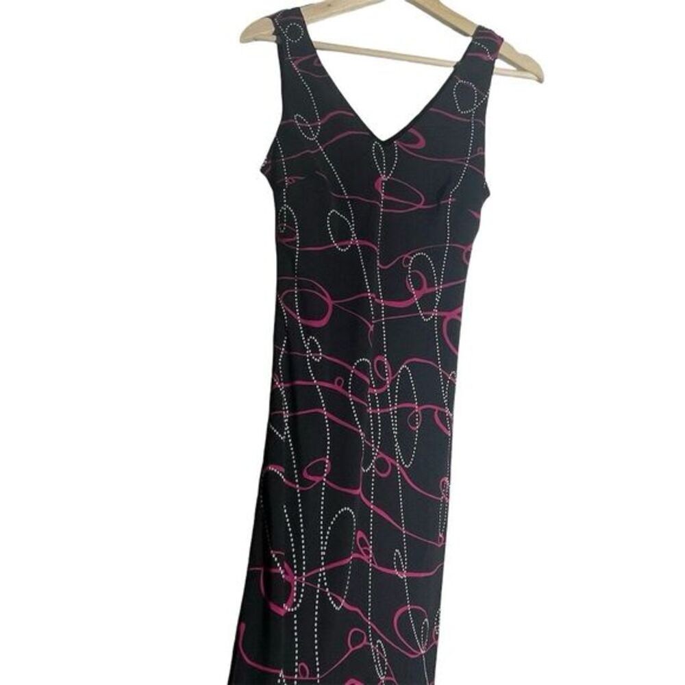 Mary McFadden Women's Size 8 Black‎ Swirl Long Formal Dress